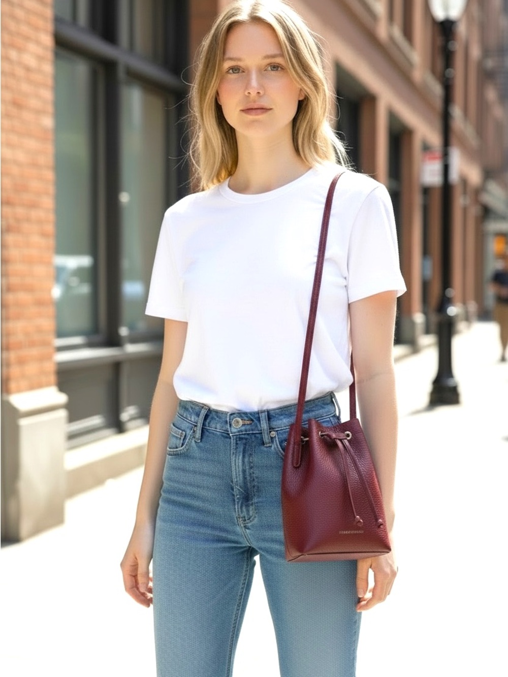 Strathberry Osette Midi Pouch - Oxblood